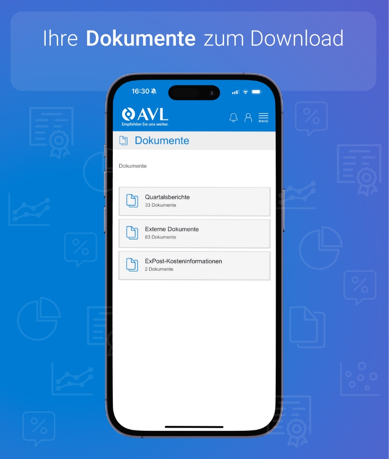 AVL Kundenlogin mobil: Dokumente